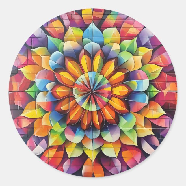 Sticker Rond Kaleidescope (Devant)
