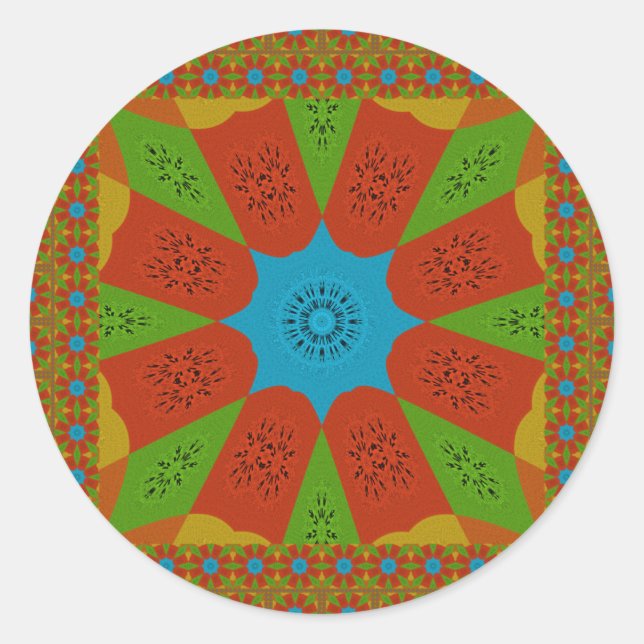 Sticker Rond Kaleidoscope Bloom Une Vibrante couleur d'impressi (Devant)