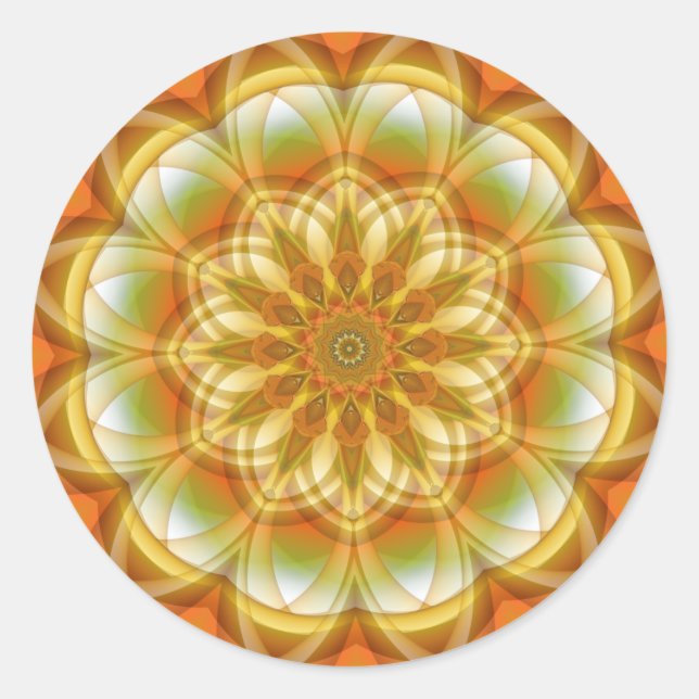 Sticker Rond Kaleidoscope d'automne (Devant)