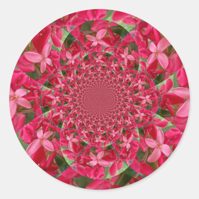 Sticker Rond Kaleidoscope de Crimson : Blood Milkweed Flower Ar (Devant)