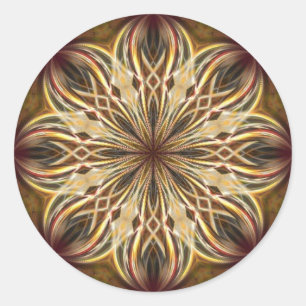 Sticker Rond Kaléidoscope de maroon de Noël