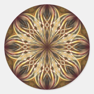 Sticker Rond Kaléidoscope de maroon de Noël