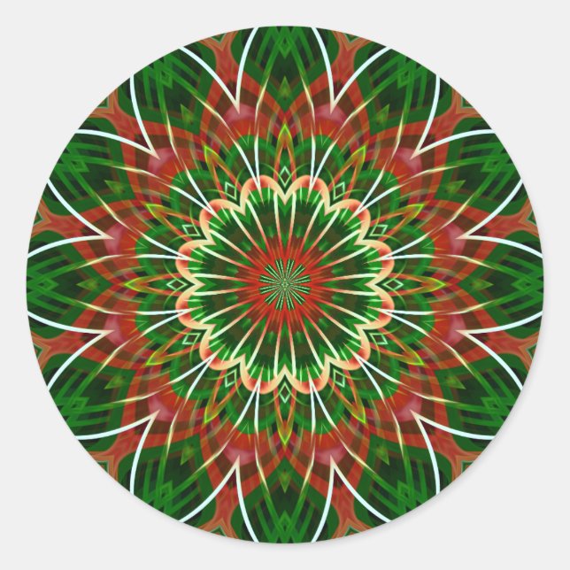Sticker Rond Kaléidoscope de Noël (Devant)