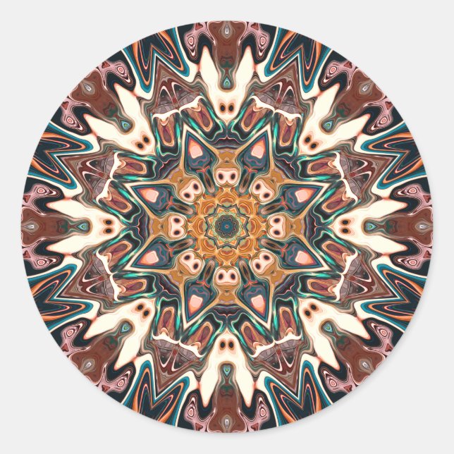 Sticker Rond Kaleidoscope des couleurs (Devant)