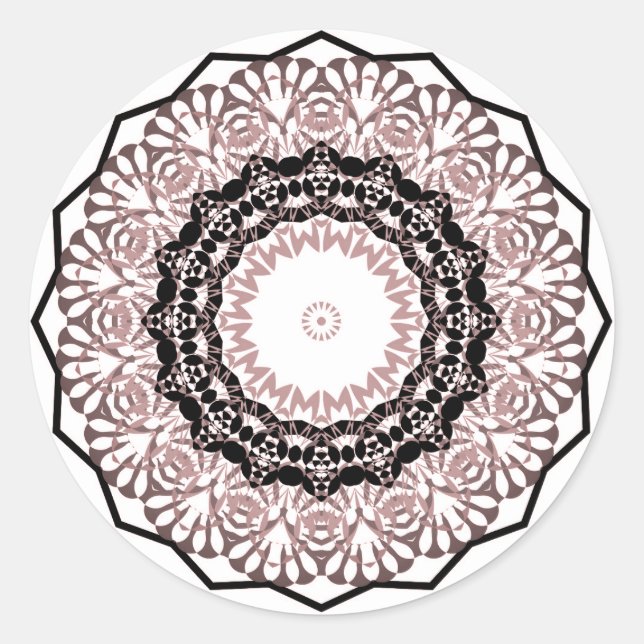 Sticker Rond Kaleidoscope, mandala (Devant)