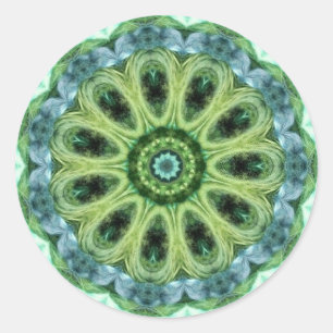 Sticker Rond Kaléidoscope vert