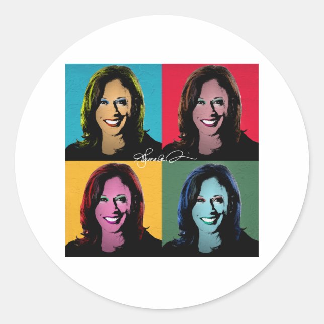 STICKER ROND KAMALA HARRIS (Devant)