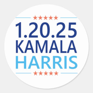 Sticker Rond Kamala Harris 1ère femme présidente 1.20.25
