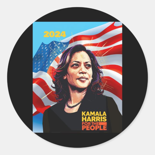 Sticker Rond Kamala Harris 2024 2 (Devant)
