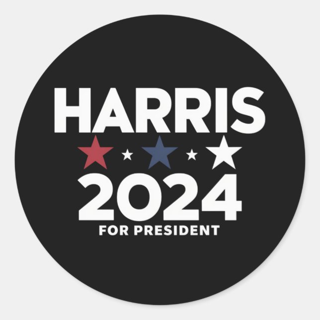 Sticker Rond Kamala Harris 2024 Pour La Campagne Électorale (Devant)