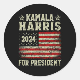 Sticker Rond Kamala Harris 2024 Pour La Campagne Électorale
