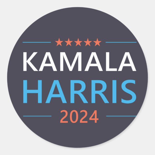 Sticker Rond Kamala Harris 2024 Présidente (Devant)