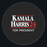 Sticker Rond Kamala Harris 24 Pour Président 2024<br><div class="desc">Kamala Harris 24 Pour Président 2024</div>