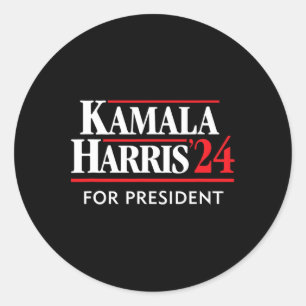 Sticker Rond Kamala Harris 24 Pour Président 2024