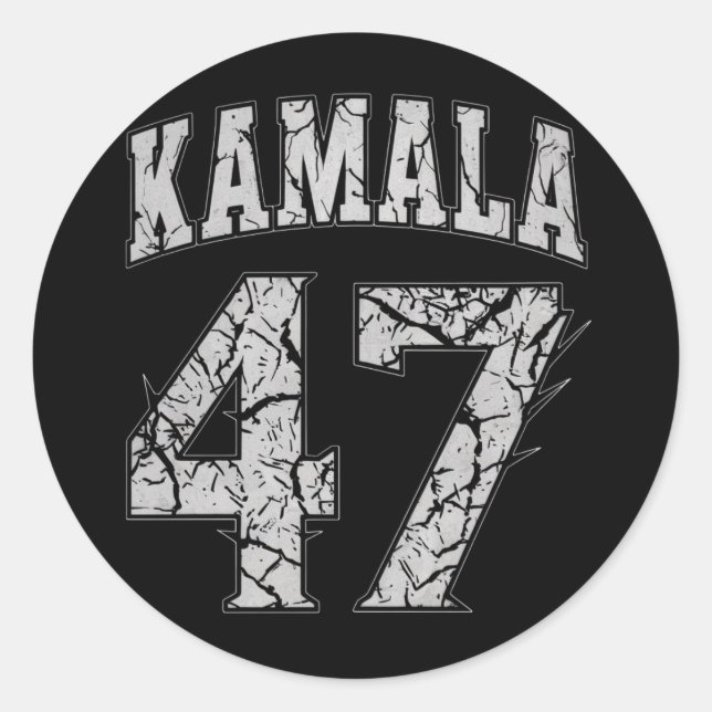 Sticker Rond Kamala Harris 47 e Président USA Amérique 2024 (Devant)