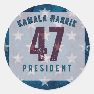 Sticker Rond Kamala Harris 47e Président. Cercle