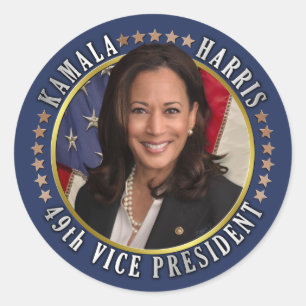 Sticker Rond Kamala Harris 49e vice-présidente