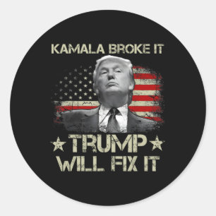 Sticker Rond Kamala Harris A Démenti Que Trump Va Le Corriger D