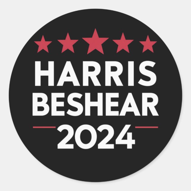 Sticker Rond Kamala Harris Andy Beshear 2024 Harris Beshear 202 (Devant)