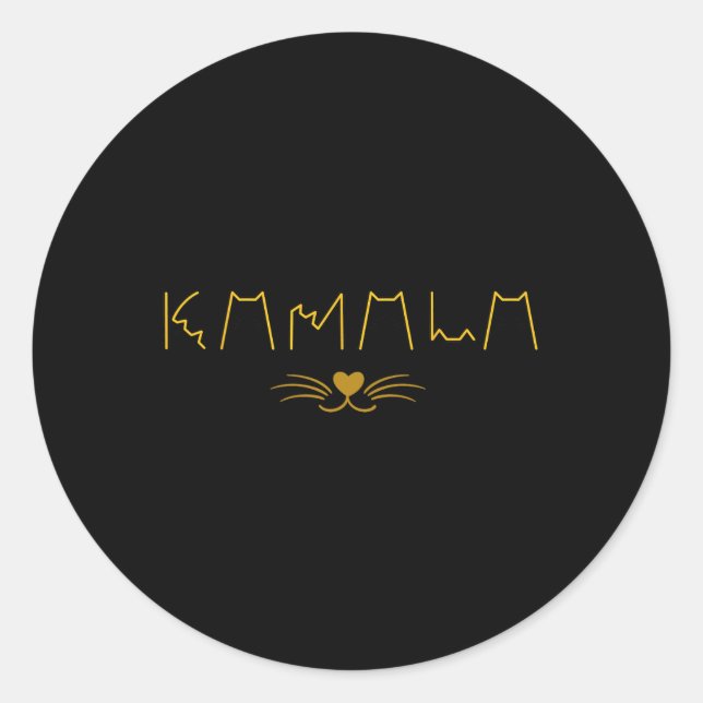 Sticker Rond Kamala Harris Chat Dames Et Chat Guy (Devant)