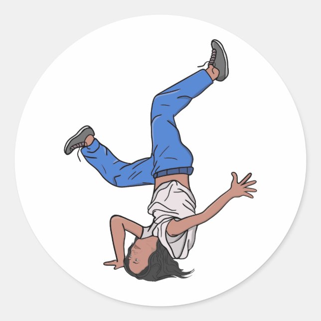 Sticker Rond Kamala Harris Cool Breakdance (Devant)