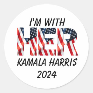 Sticker Rond Kamala Harris élection américaine 2024
