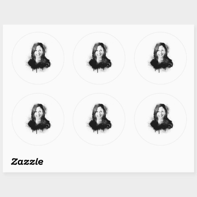 Sticker Rond Kamala Harris Graffiti Art (Feuille)