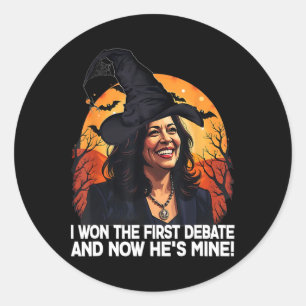 Sticker Rond Kamala Harris Halloween A Gagné Le Premier Débat I