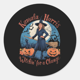 Sticker Rond Kamala Harris Halloween Witch cite les élections d