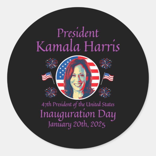 Sticker Rond Kamala Harris Inauguration 2025 Memorabilia 1 (Devant)