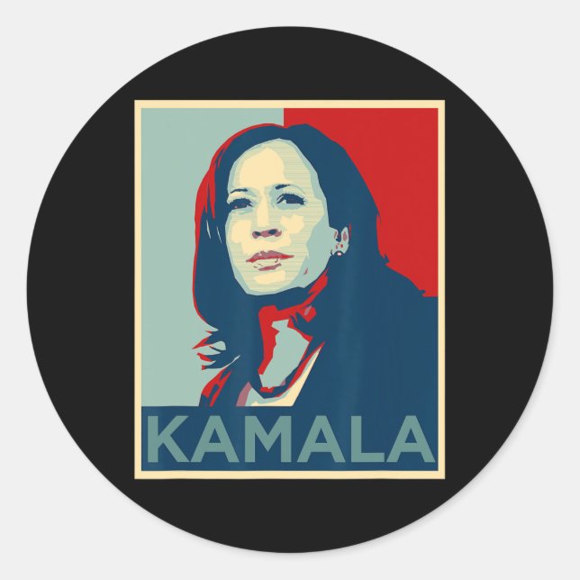 Sticker Rond Kamala Harris Je parle Citation Joe Biden 2020 (Devant)