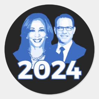Sticker Rond Kamala Harris Josh Shapiro 2024
