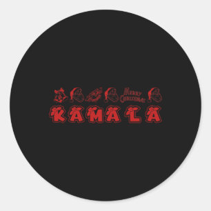 Sticker Rond Kamala Harris Joyeux Noël Lettres positives F