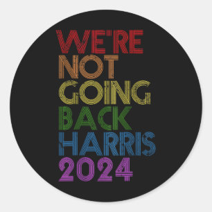 Sticker Rond Kamala Harris Lgbt Cute Postive Vintage Retro Lett