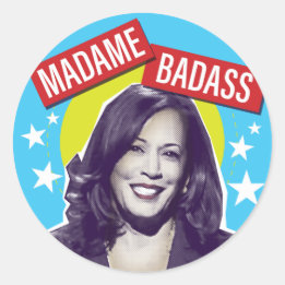 Sticker Rond Kamala Harris / Madame Badass