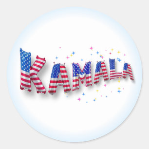 Sticker Rond Kamala Harris mignon Alphabets de ballons du pavil