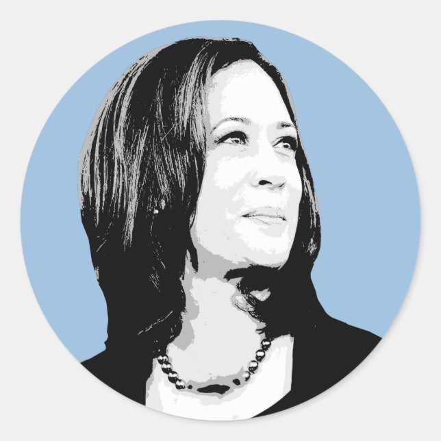 Sticker Rond Kamala Harris Portrait (Devant)