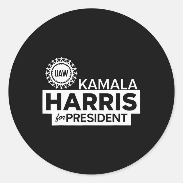 Sticker Rond Kamala Harris Pour Président 2024 (Devant)