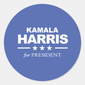 Sticker Rond Kamala Harris pour président - blanc