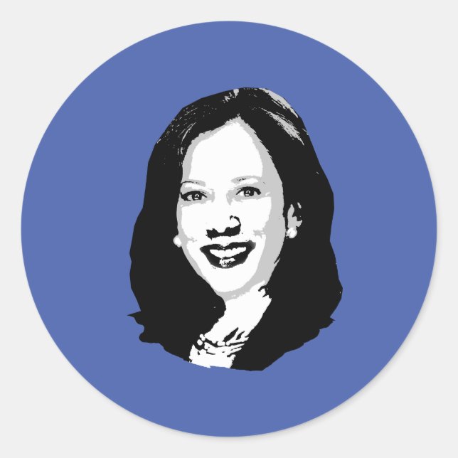 Sticker Rond Kamala Harris pour President Portrait - (Devant)