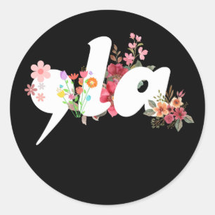 Sticker Rond Kamala Harris Président Flowers - Comma la Floral