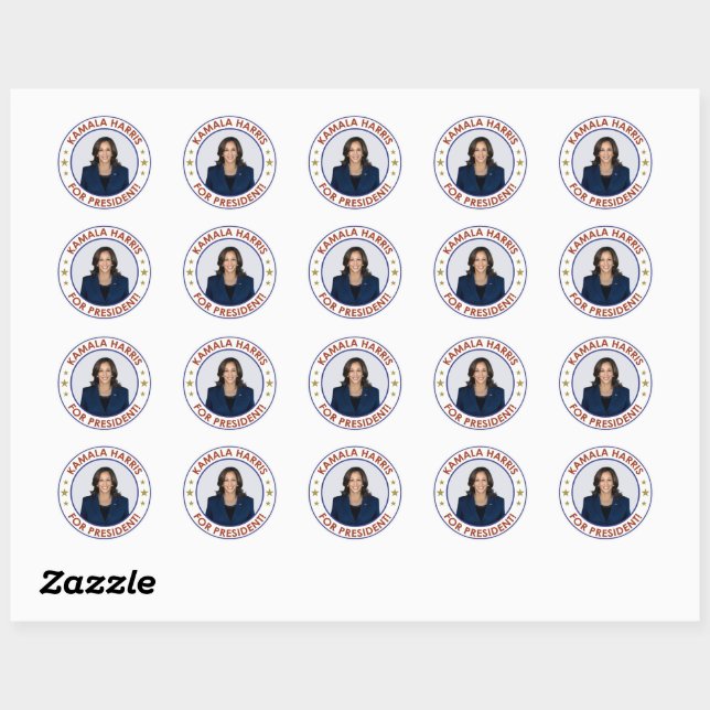 STICKER ROND KAMALA HARRIS PRÉSIDENTE ! (Feuille)