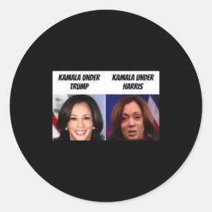 Sticker Rond Kamala Harris sous Trump Drôle partisan de Trump