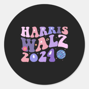 Sticker Rond Kamala Harris Tim Walz Waltz Harris Walz Walz Walz