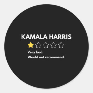 Sticker Rond Kamala Harris Une 1 évaluation d'étoile Très D Ne