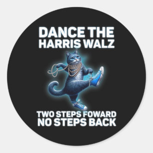 Sticker Rond Kamala Harris W 2024 Waltz Dance 2 Steps Forward N