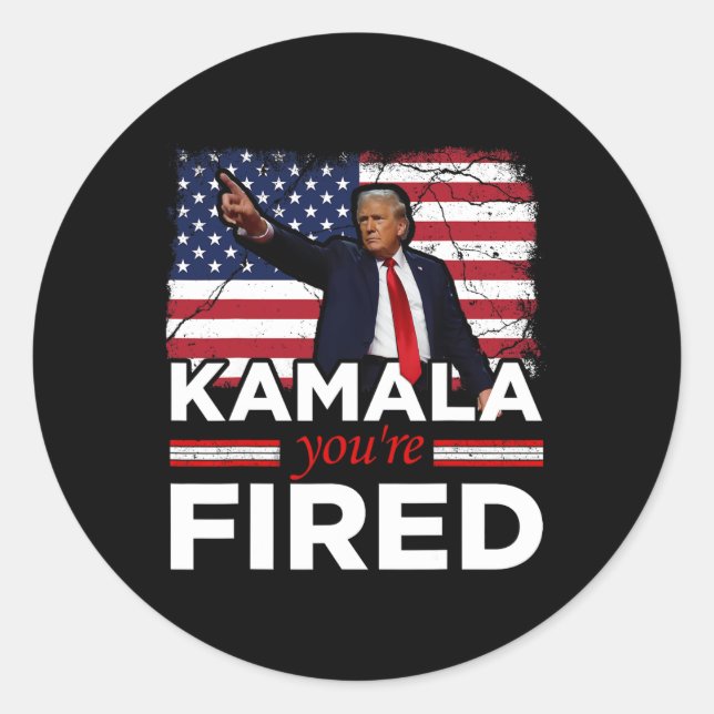 Sticker Rond Kamala Vous êtes Fired Funny 1 (Devant)