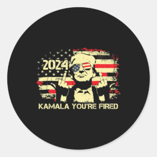 Sticker Rond Kamala Vous êtes renvoyé drôle Président Trump rir