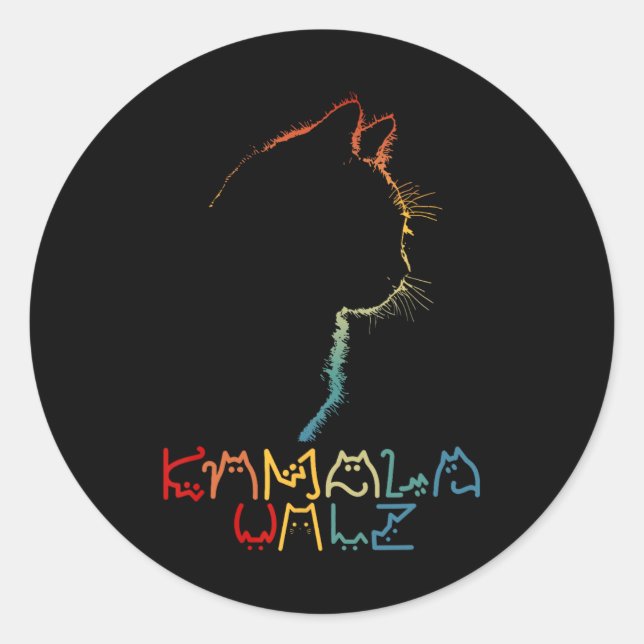 Sticker Rond Kamala Wheimer Laisser Positive Funny Chat Lady (Devant)