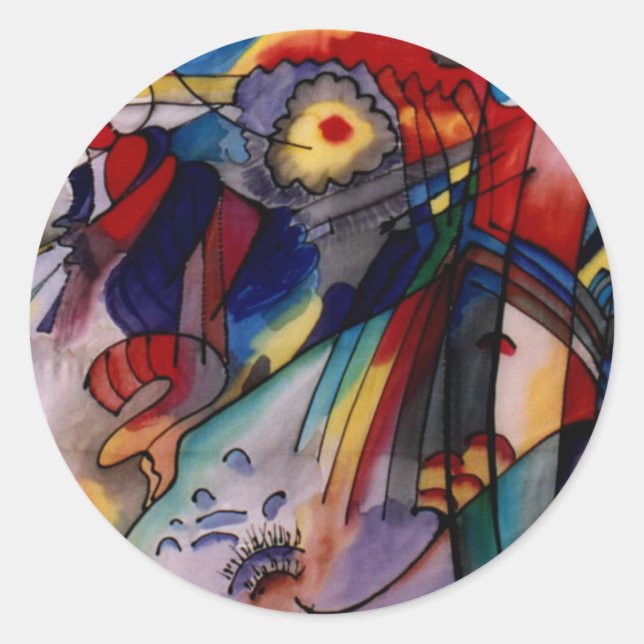 Sticker Rond Kandinsky 1913 Peinture Abstraite (Devant)